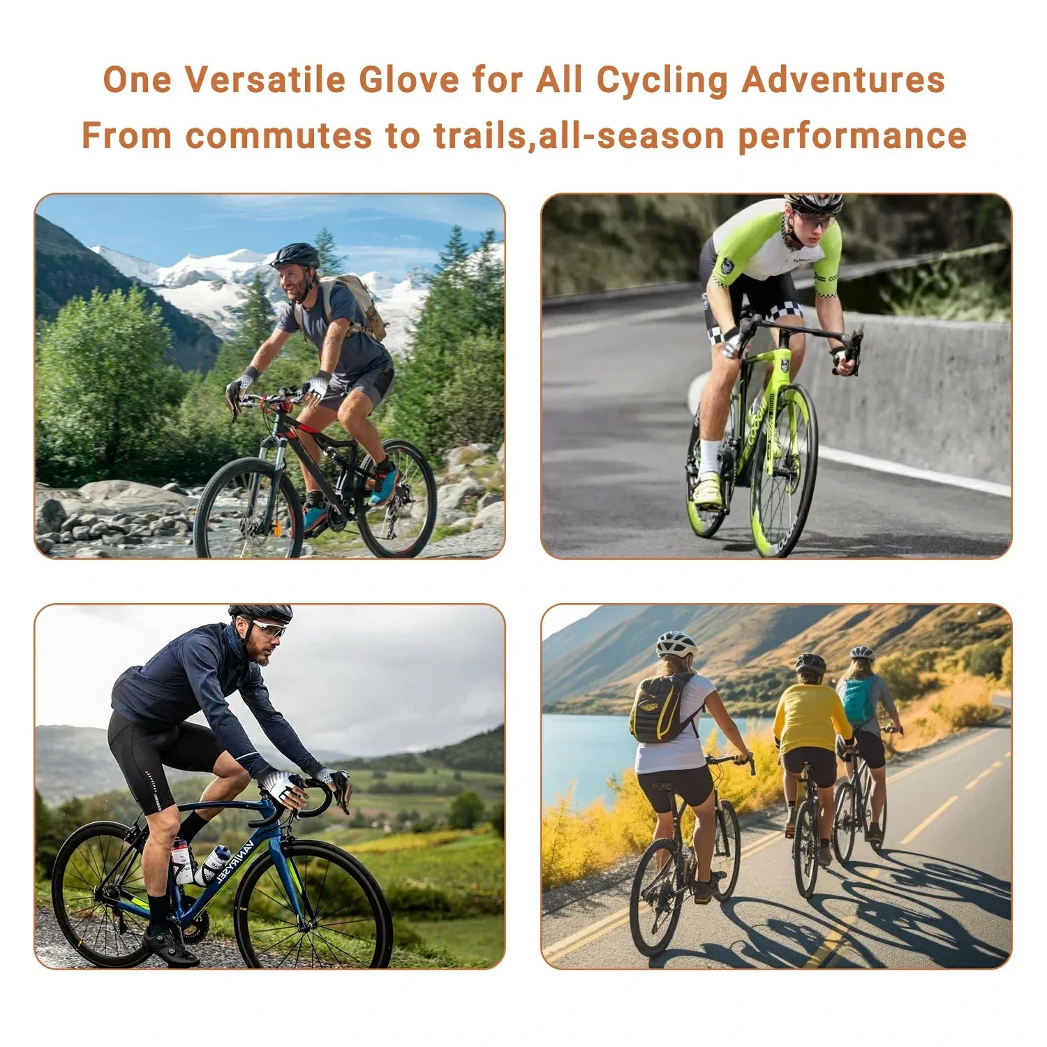 Shock-Absorbing Half-Finger Gloves for Cycling