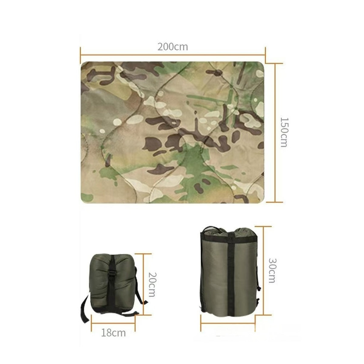 Camouflage Insulated Poncho for Outdoor Wear