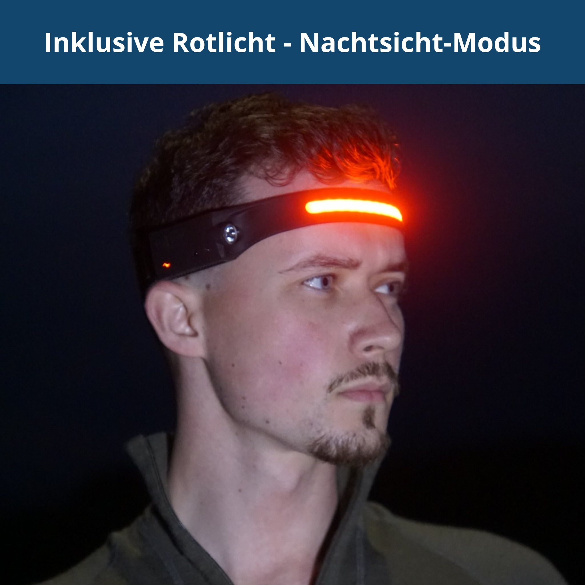 Sensor-Activated LED Headlamp with Broad Beam