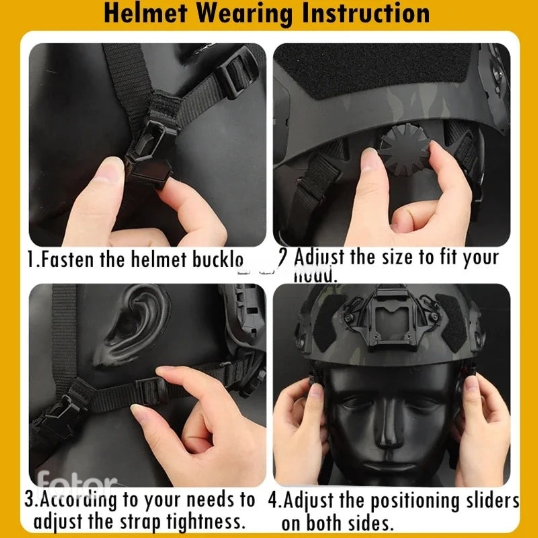 Tactical Helmet with Side Rails and NVG Mount – Lightweight Design