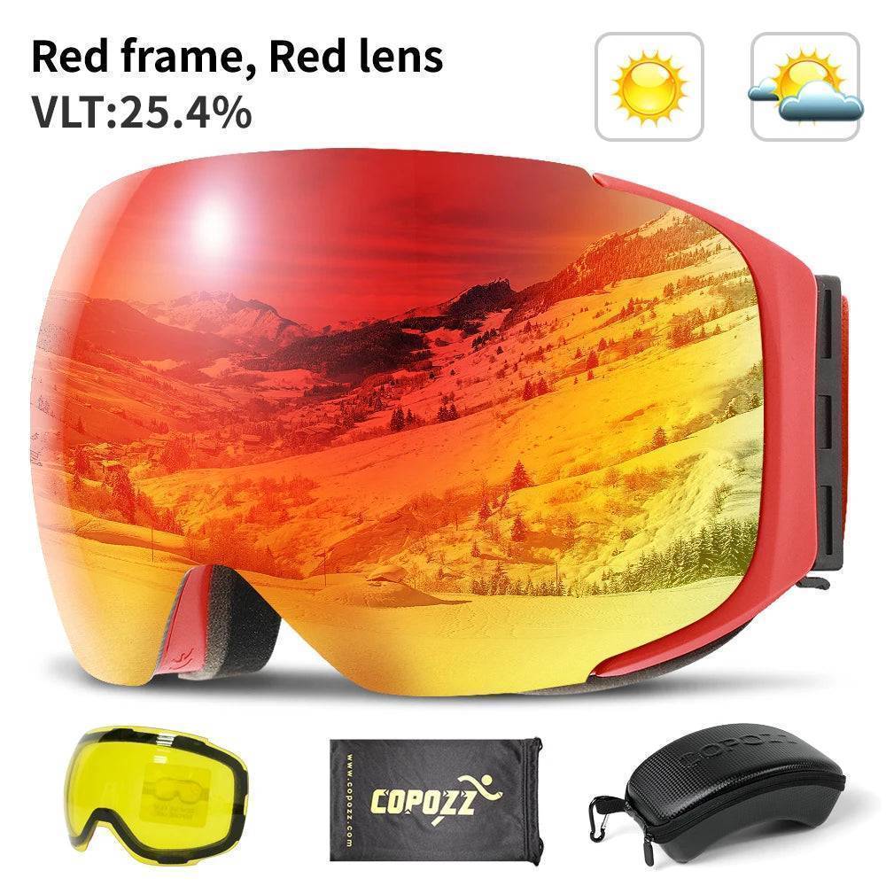 UV400 Protective Ski Goggles with Magnetic Quick-Change System