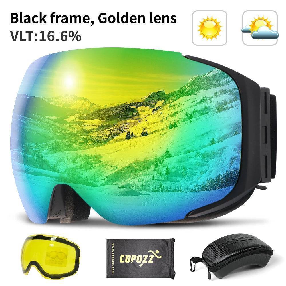 UV400 Protective Ski Goggles with Magnetic Quick-Change System