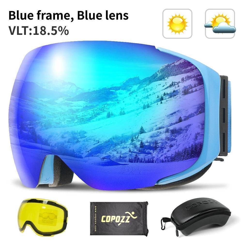 UV400 Protective Ski Goggles with Magnetic Quick-Change System