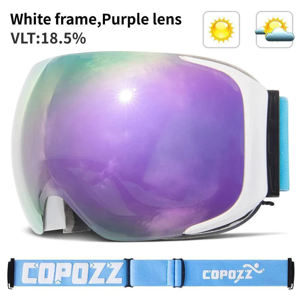 UV400 Protective Ski Goggles with Magnetic Quick-Change System