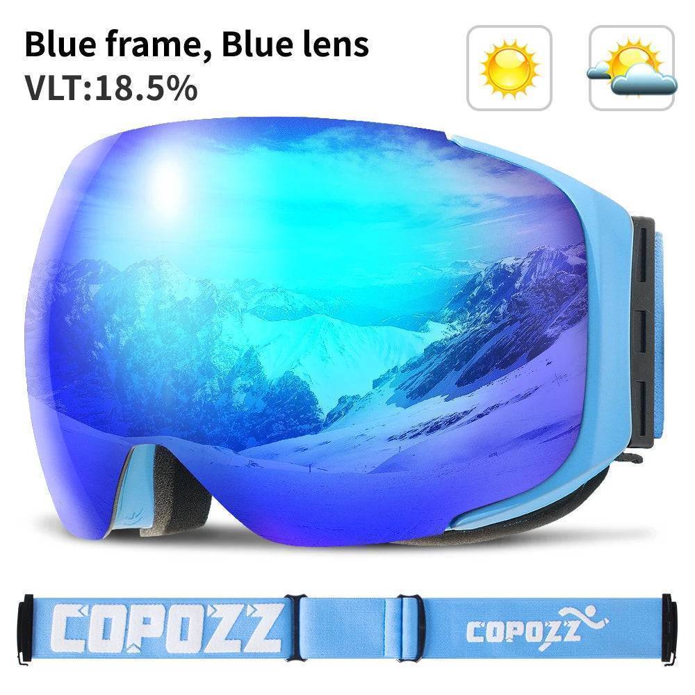 UV400 Protective Ski Goggles with Magnetic Quick-Change System