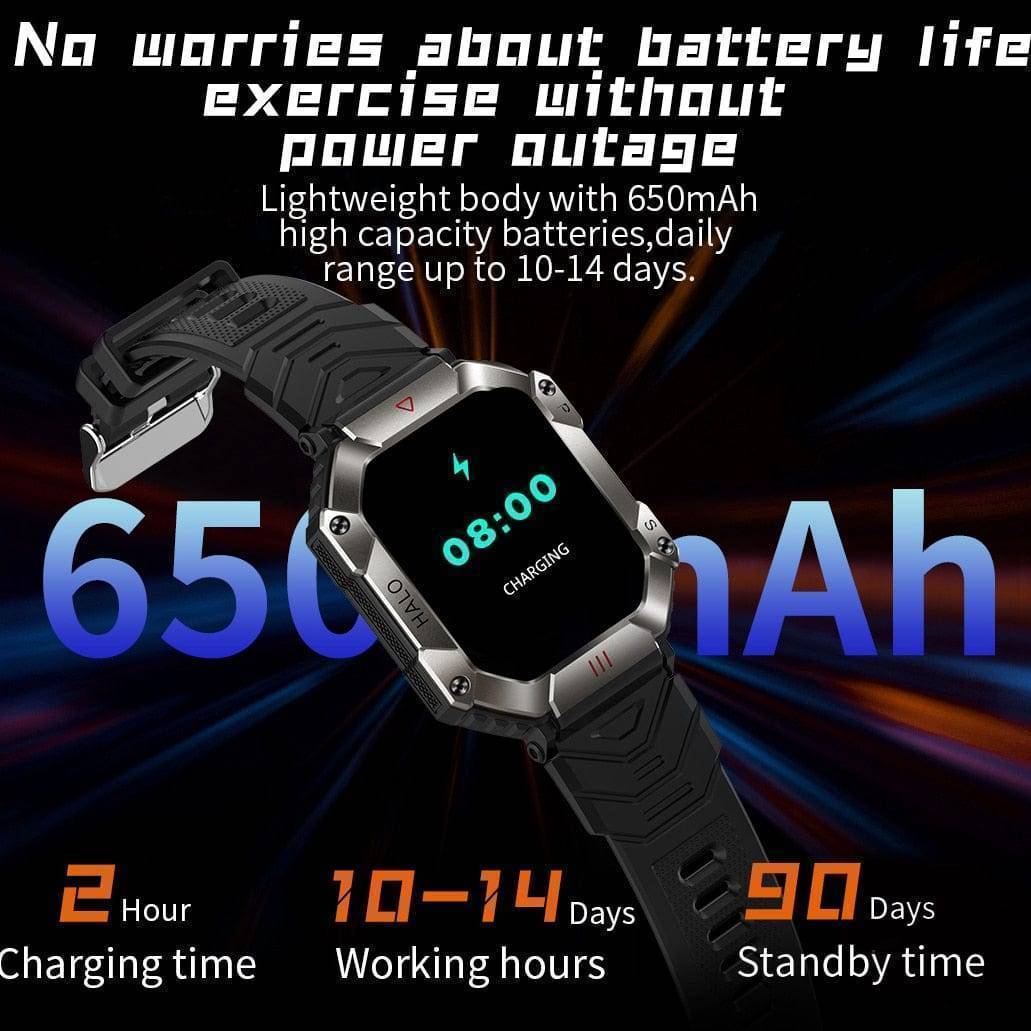 Durable Smartwatch with Extended Battery and Activity Monitoring