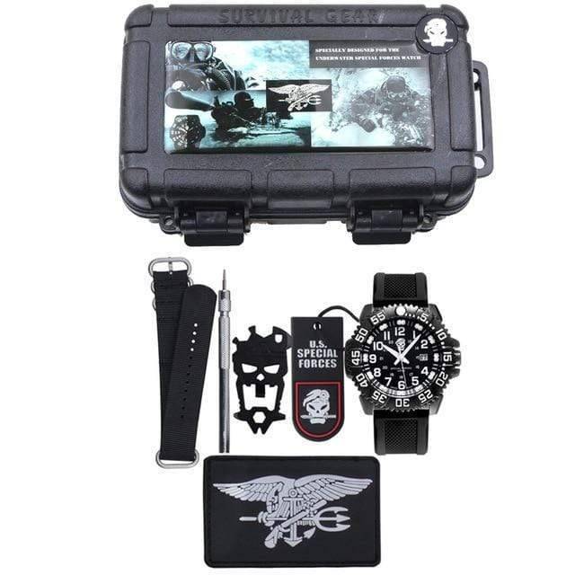 Waterproof Survival Watch for Tactical Use in Military Style