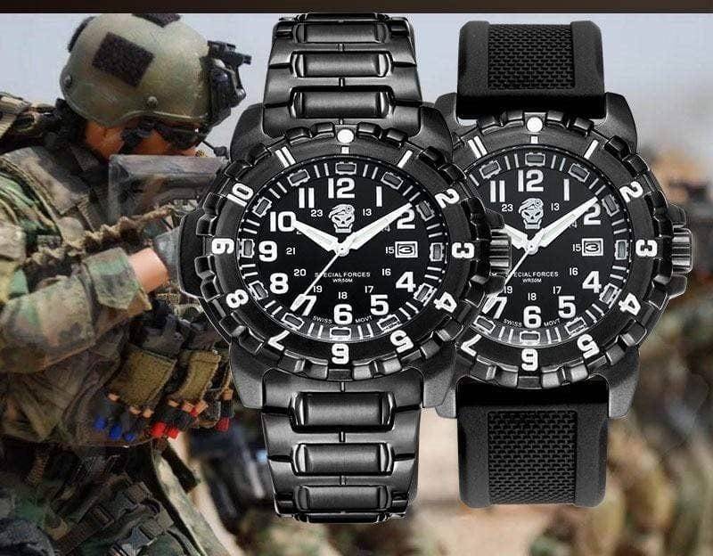 Waterproof Survival Watch for Tactical Use in Military Style