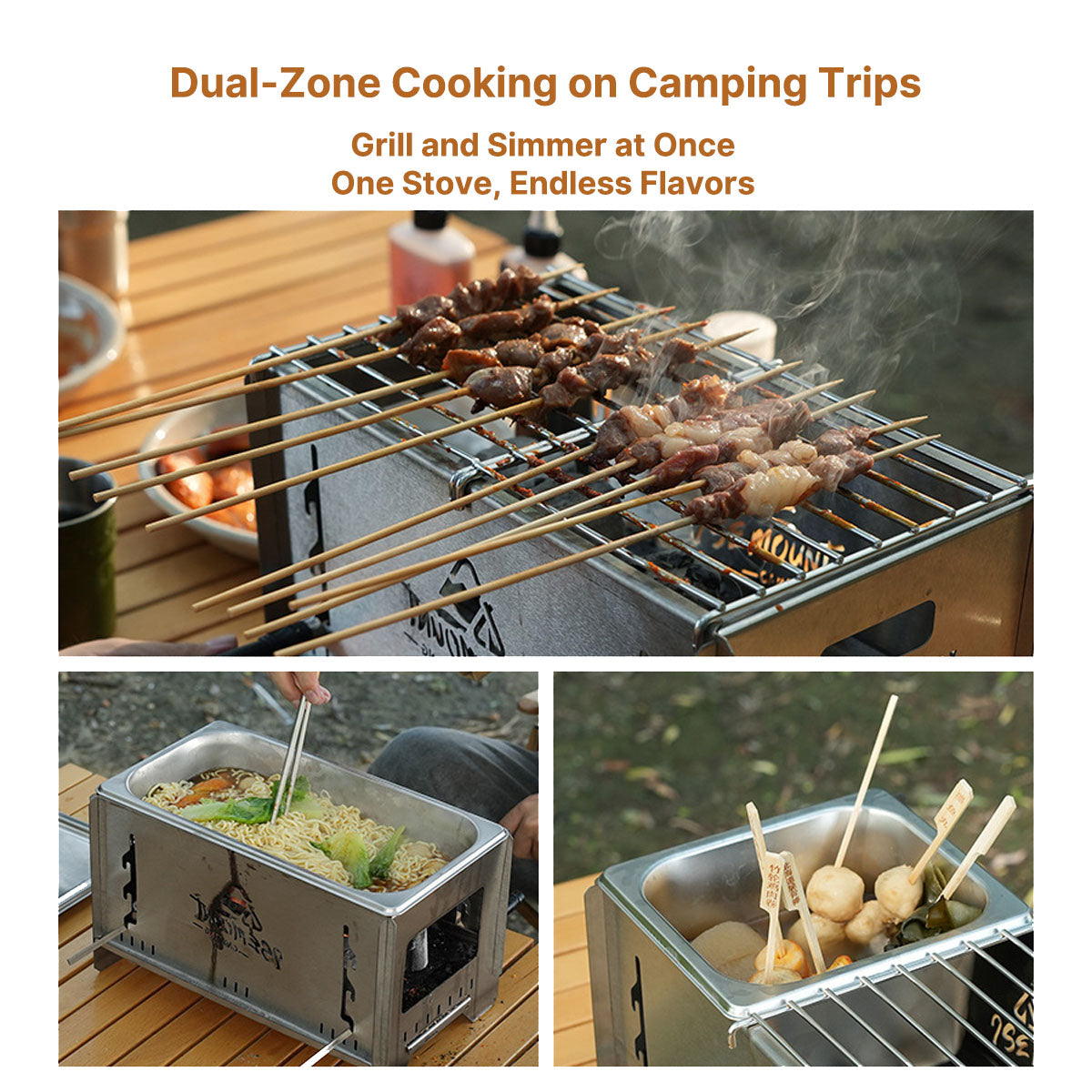 Versatile Charcoal Grill and Camping Stove for Outdoor Cooking