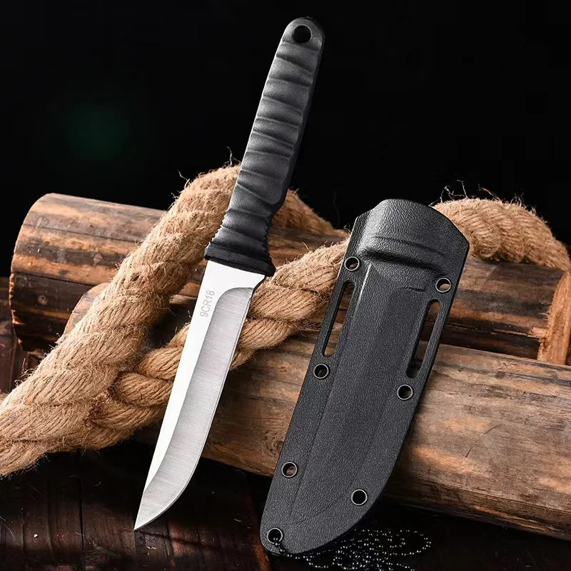Survival Knife for Outdoor Use with Protective Sheath