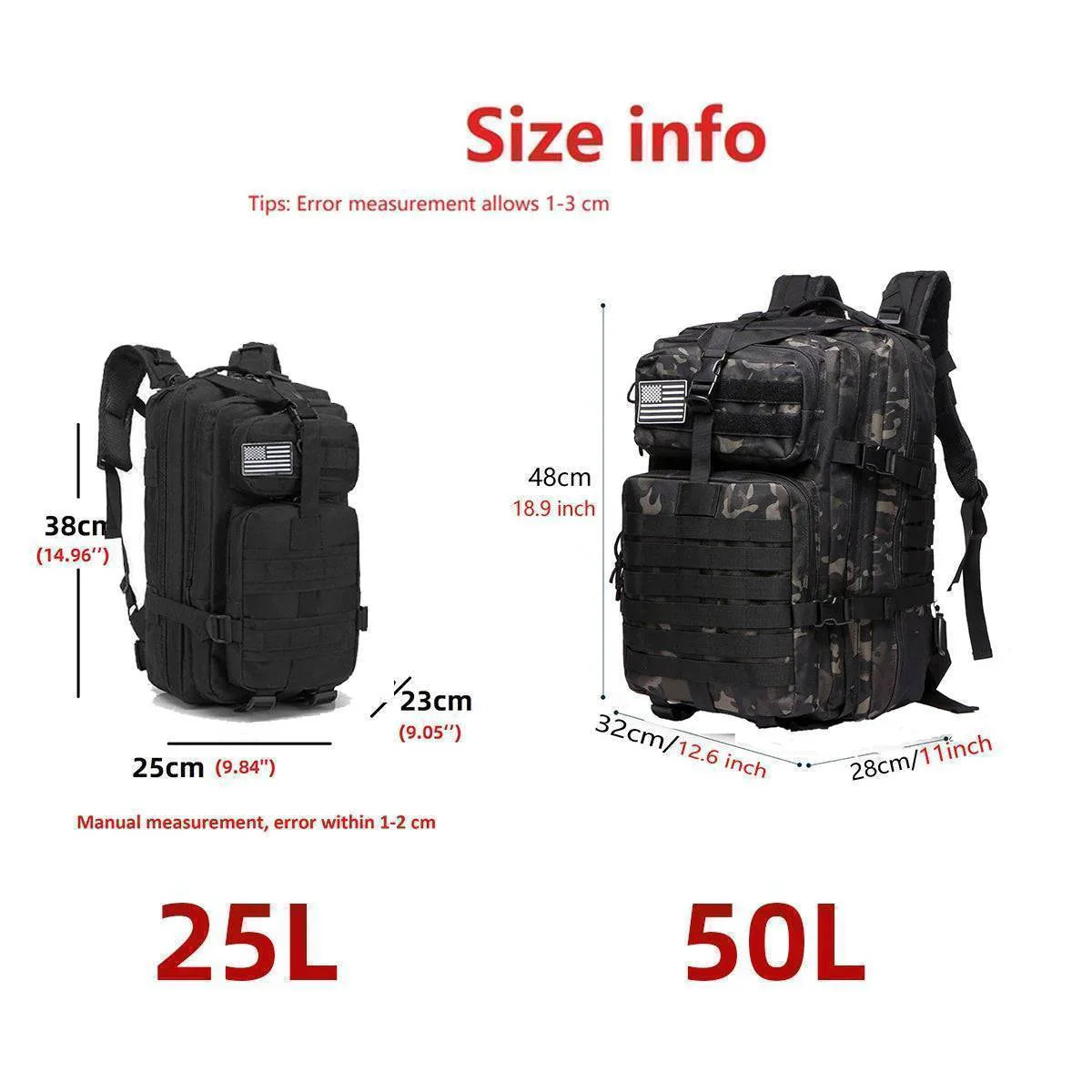 Trekking Backpack for Camping and Hiking - Outdoor Tactical Gear