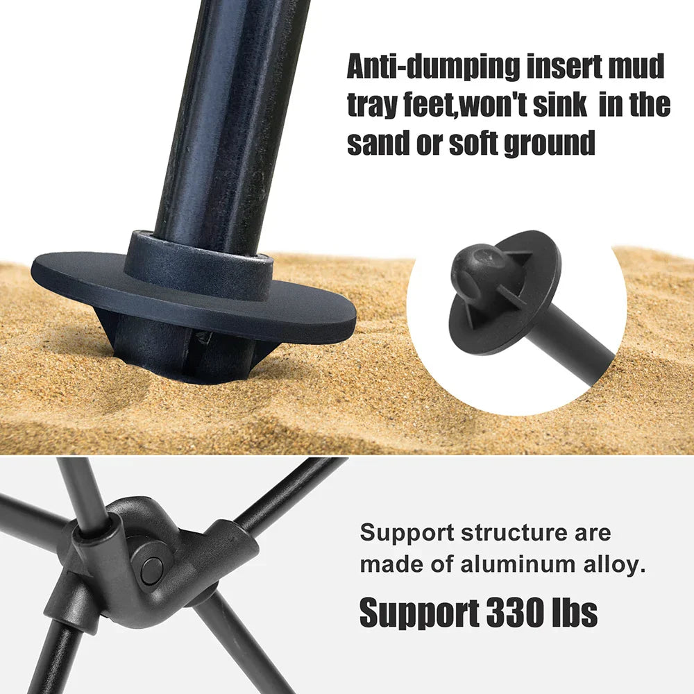 Folding Camp Chair with Head Support – Easy to Carry