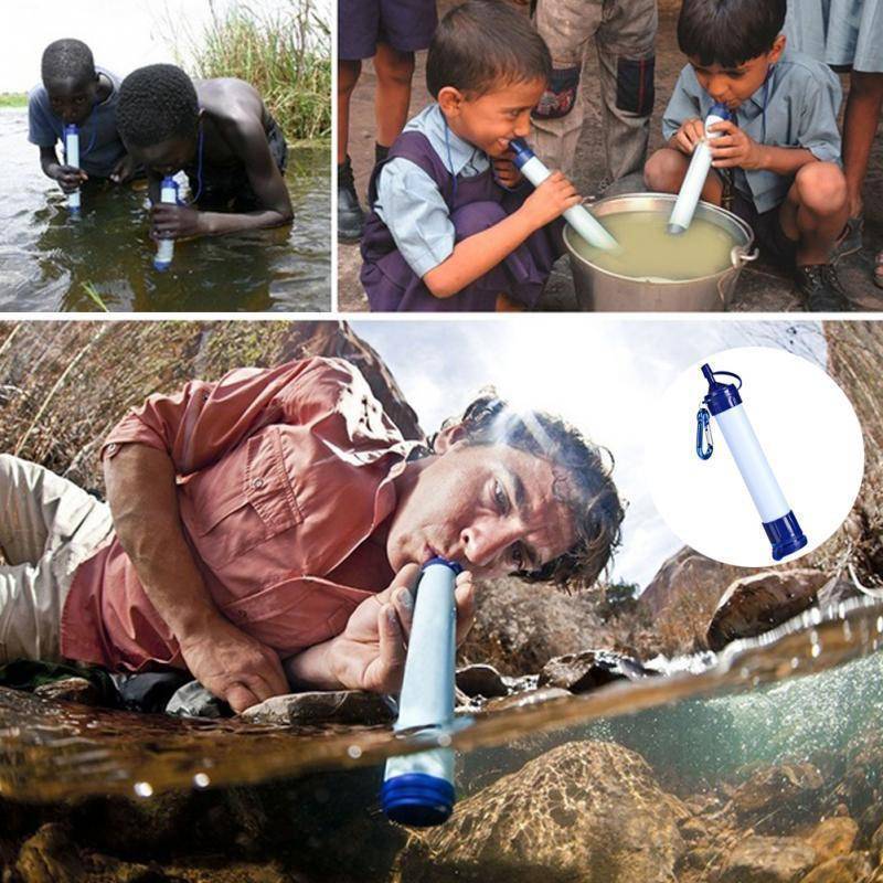 Water Filter Straw for Outdoor Survival and Emergency Use