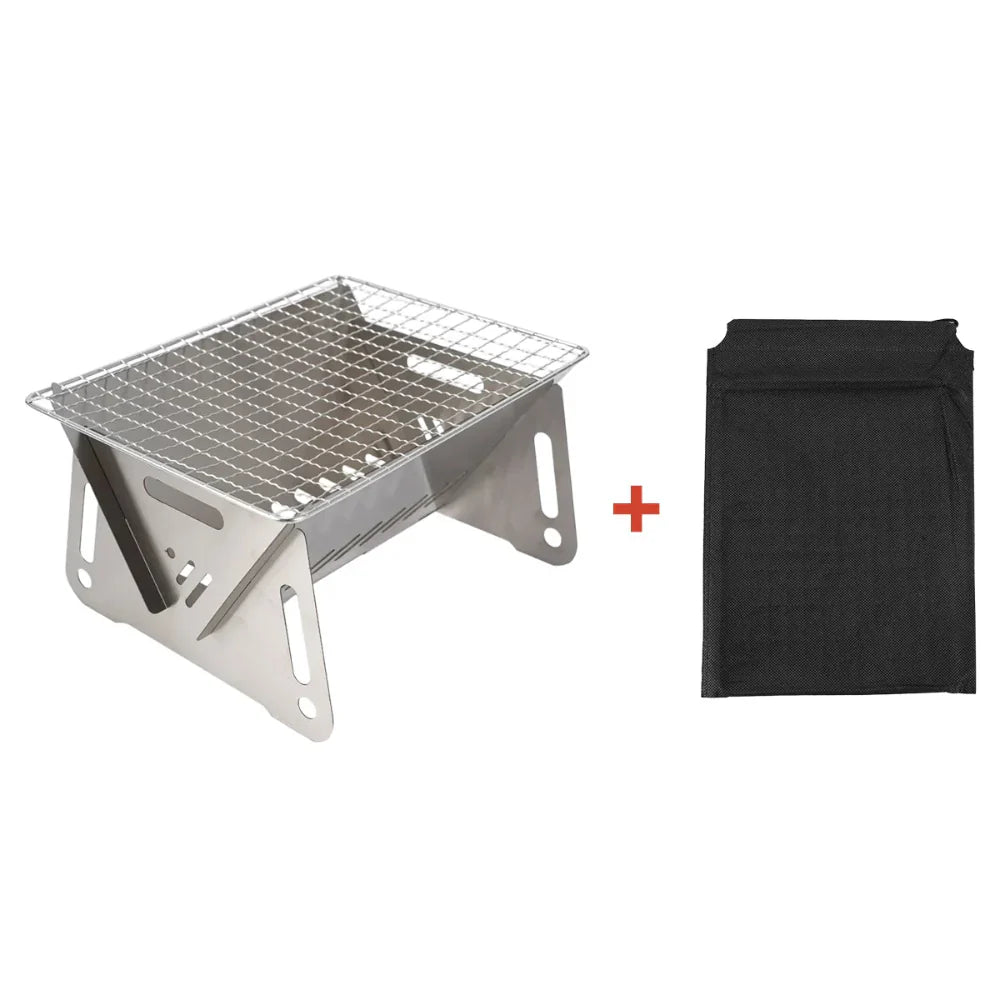 Stainless Steel Camping Grill – Portable Outdoor Cooking Device