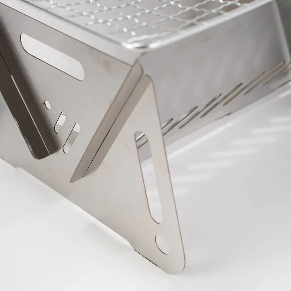 Stainless Steel Camping Grill – Portable Outdoor Cooking Device