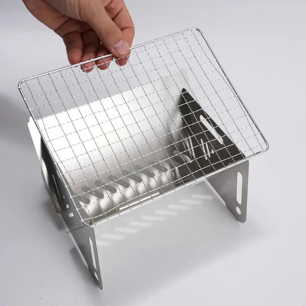 Stainless Steel Camping Grill – Portable Outdoor Cooking Device