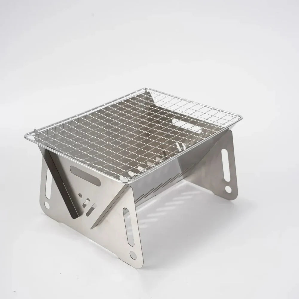 Stainless Steel Camping Grill – Portable Outdoor Cooking Device