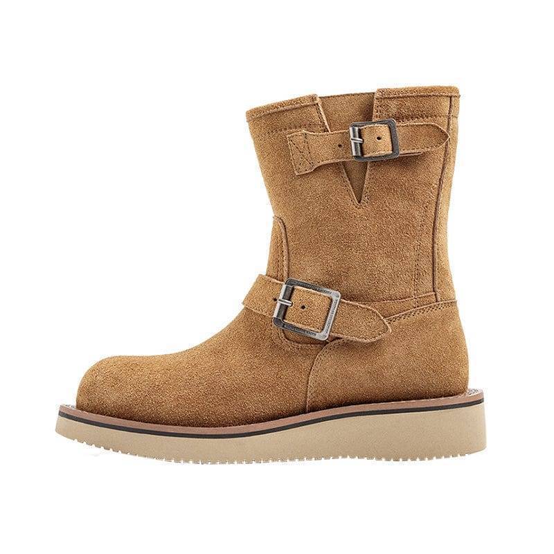 Winter Footwear - Sturdy Snow Boots in Retro Cow Suede
