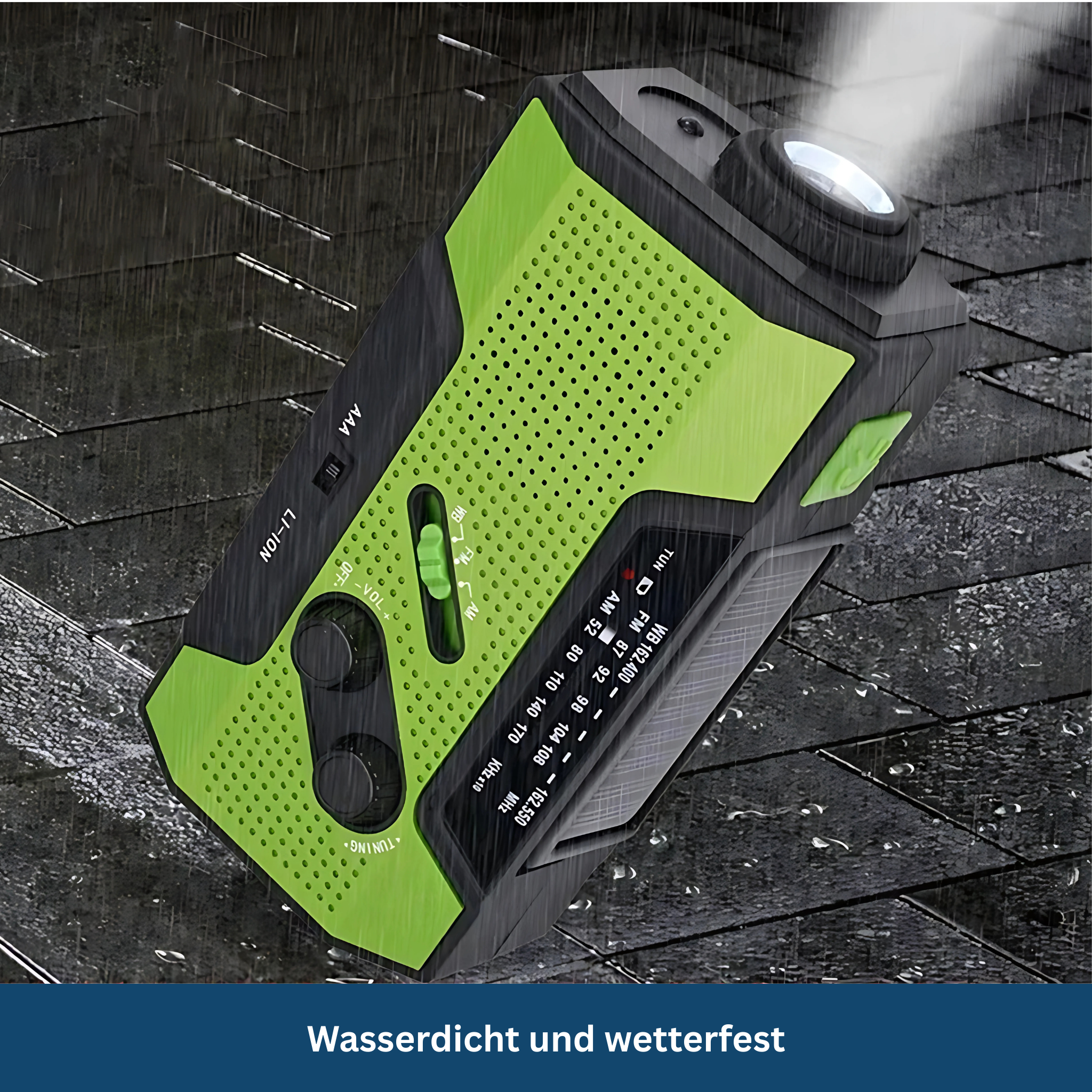 Emergency Radio with Solar and Hand Crank Power