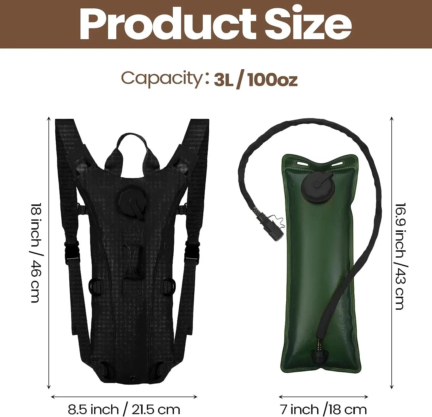 3L Bladder Tactical Water Reservoir Backpack