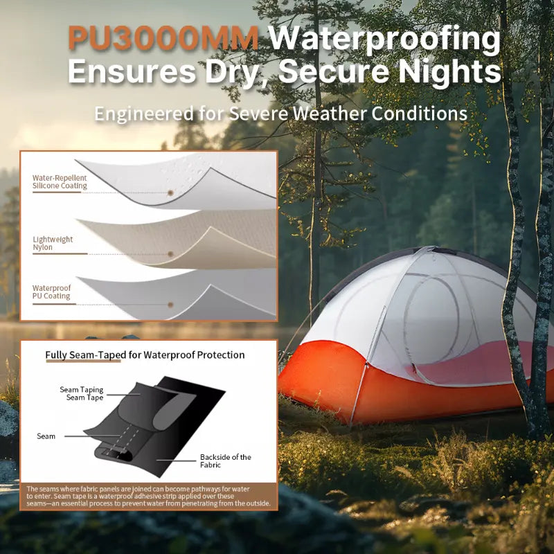Waterproof Camping Tent for 1-2 Persons – Ultralight Design