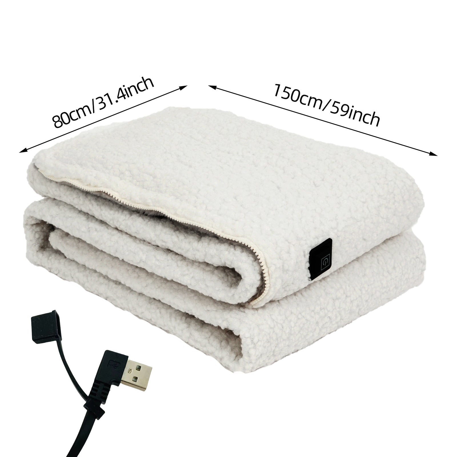 Wearable Heated Blanket with USB Connection and 3 Temperature Levels
