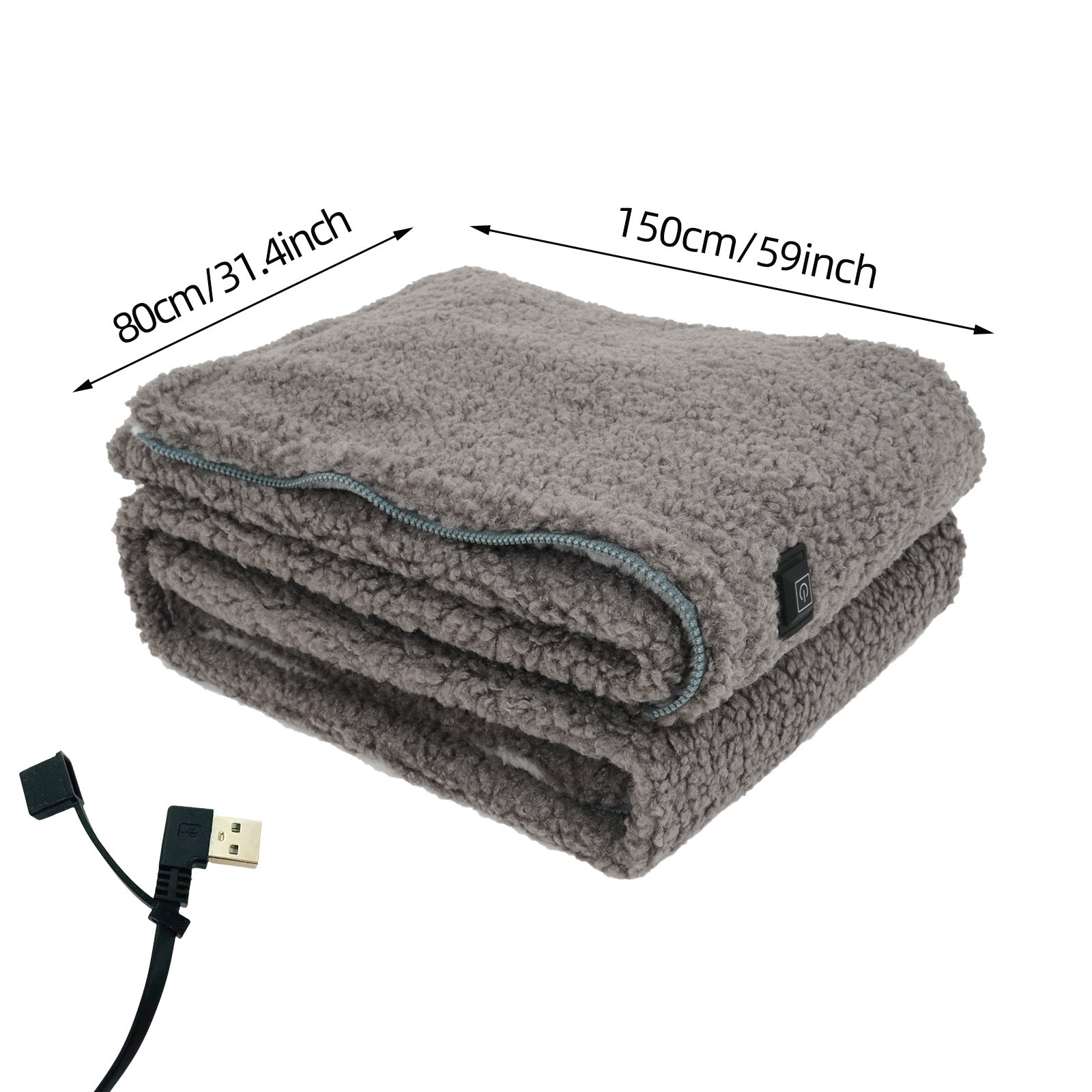 Wearable Heated Blanket with USB Connection and 3 Temperature Levels