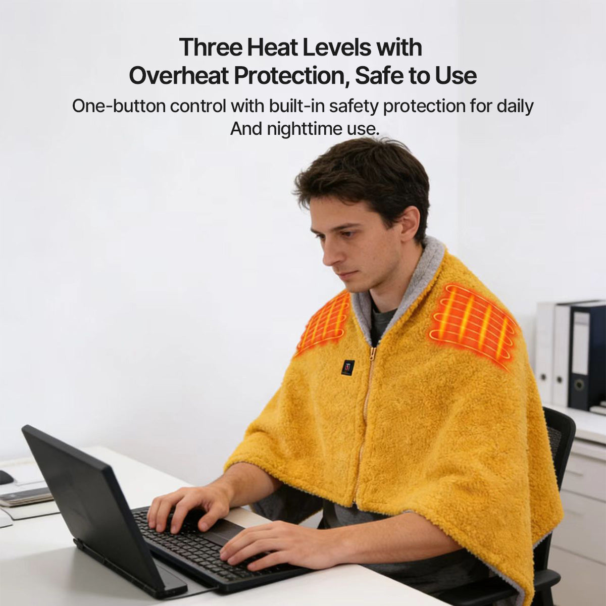 Wearable Heated Blanket with USB Connection and 3 Temperature Levels