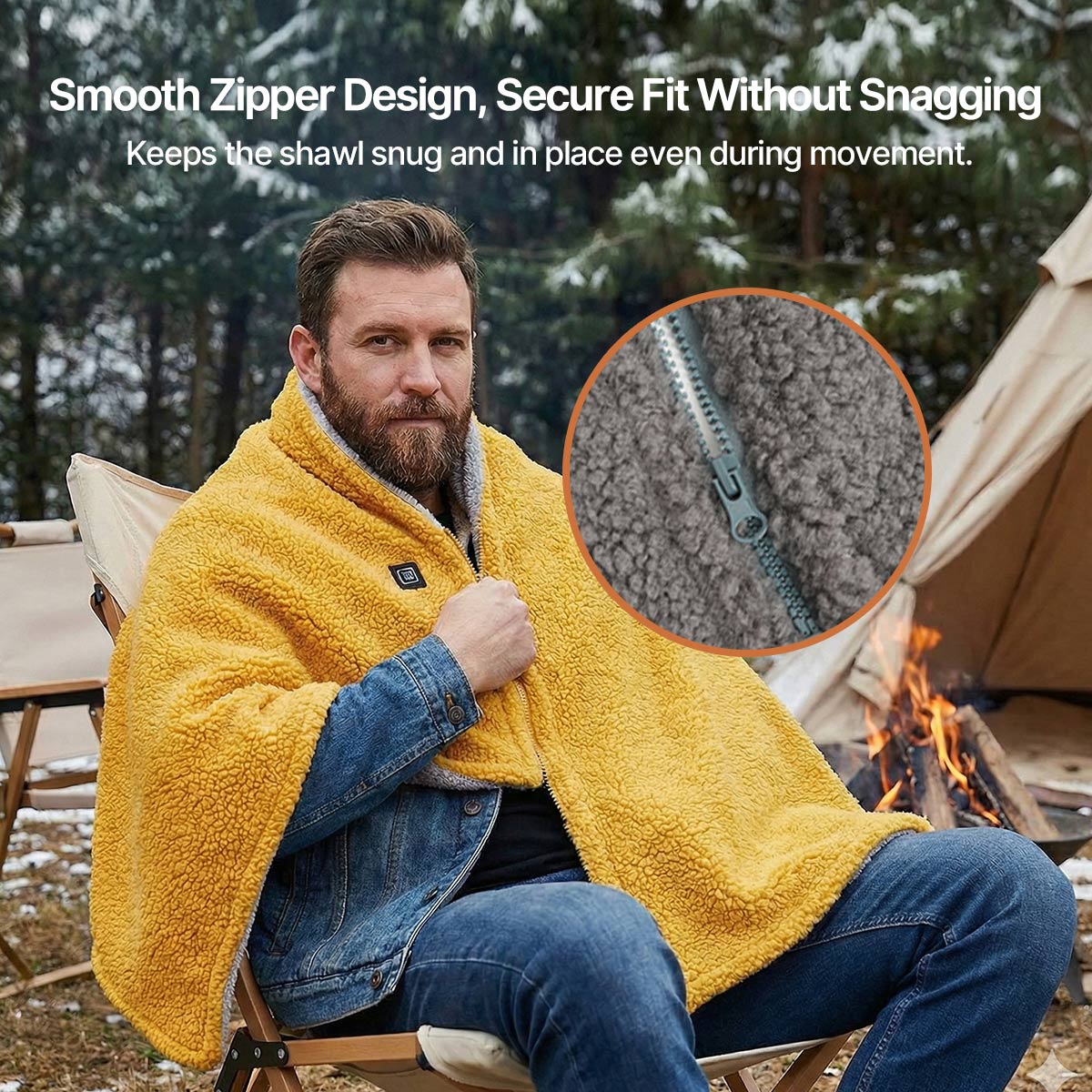 Wearable Heated Blanket with USB Connection and 3 Temperature Levels