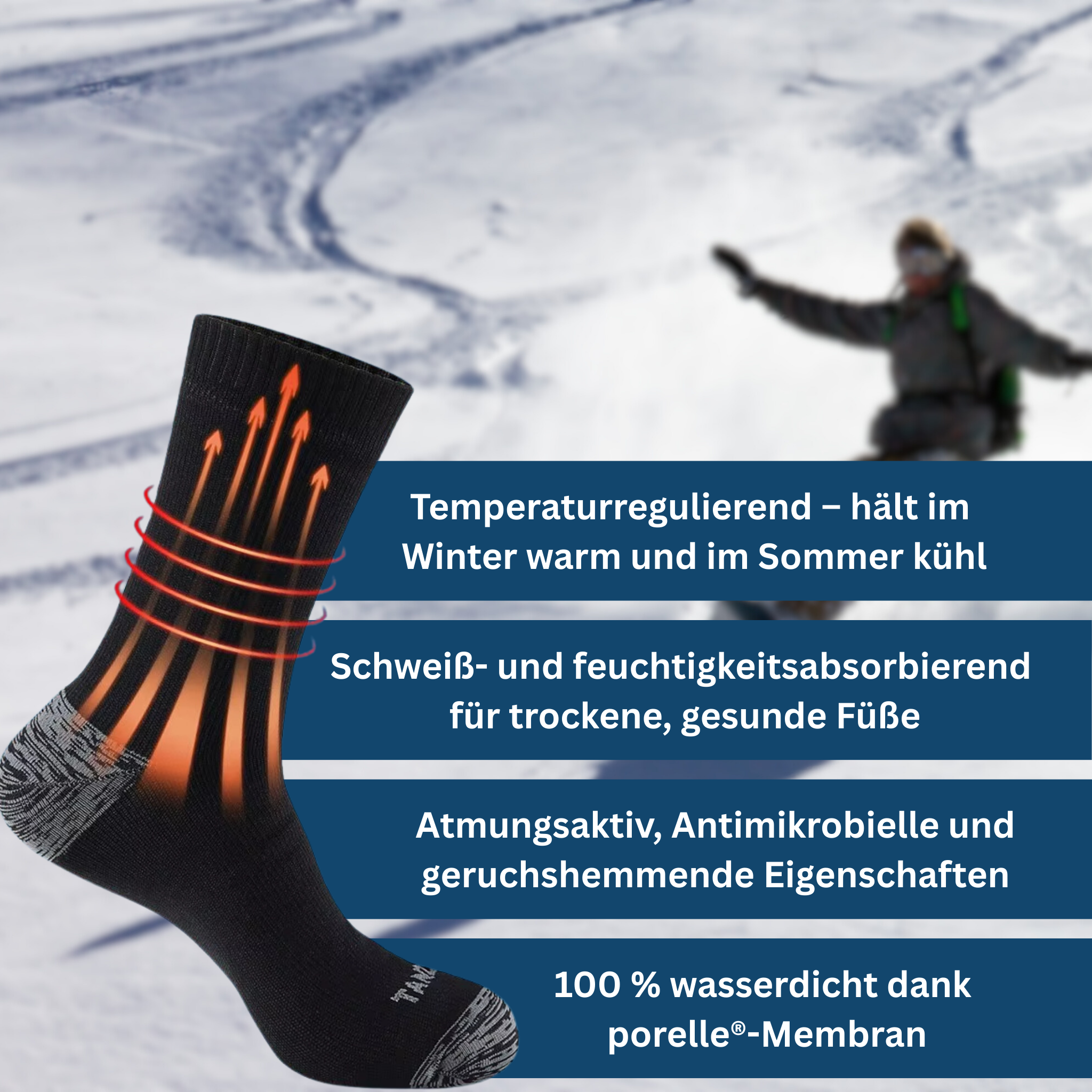 Outdoor Socks with Breathable Waterproof Fabric