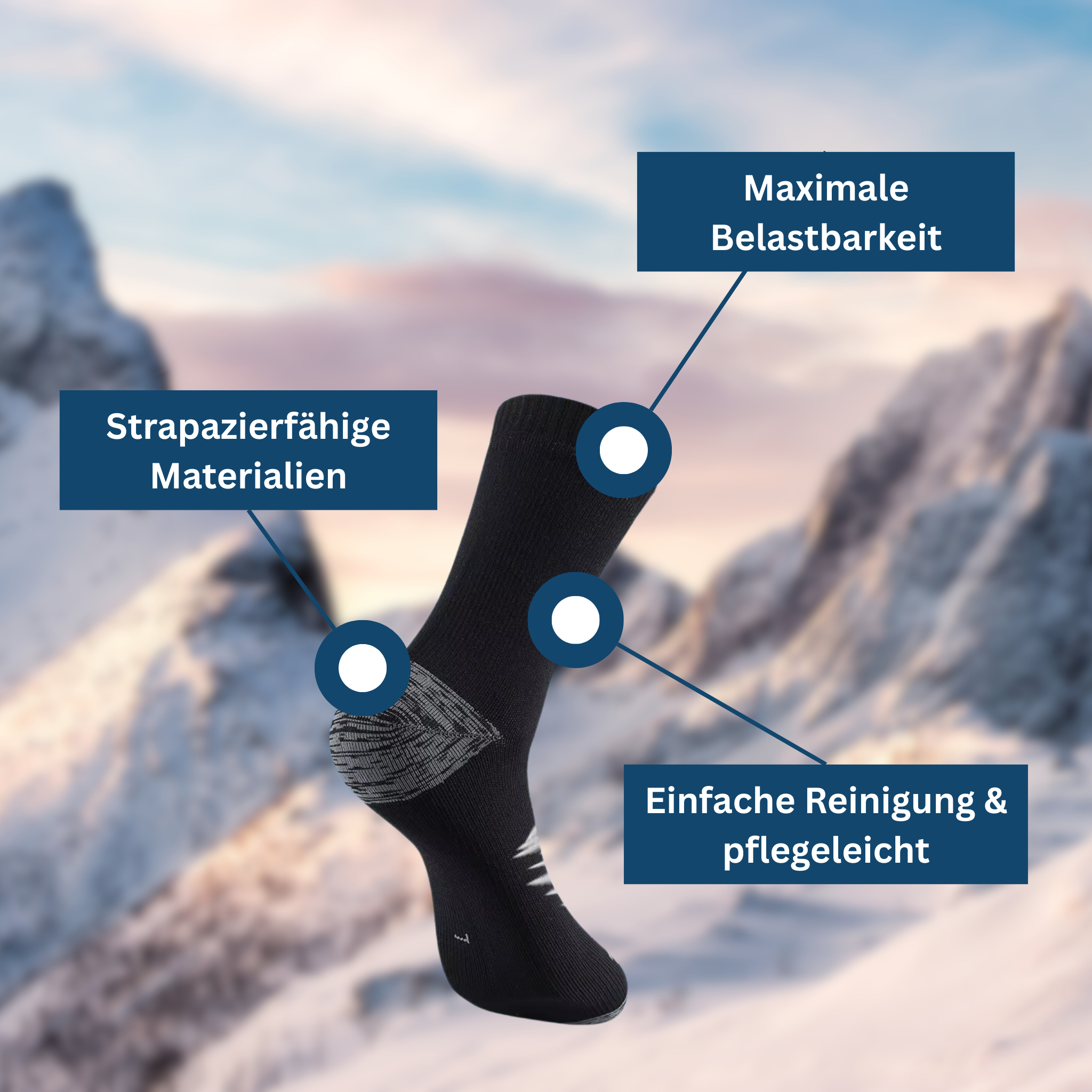 Outdoor Socks with Breathable Waterproof Fabric