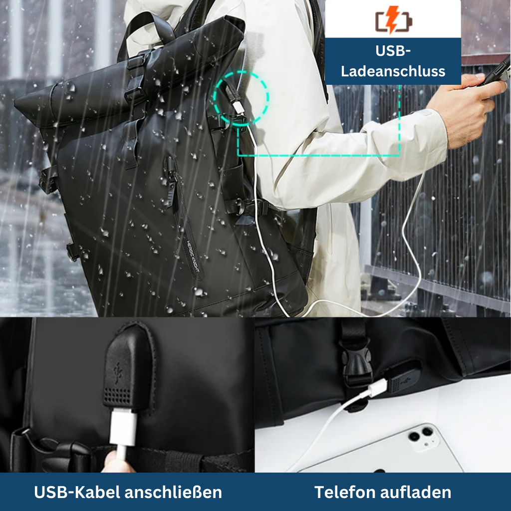 Rolltop Backpack with Waterproof Design