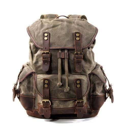 Waxed Canvas Rucksack for Hiking – Waterproof Leisure Backpack