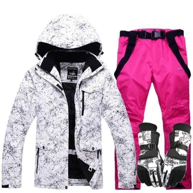 Waterproof Ski Suit with Hood for Winter Warmth