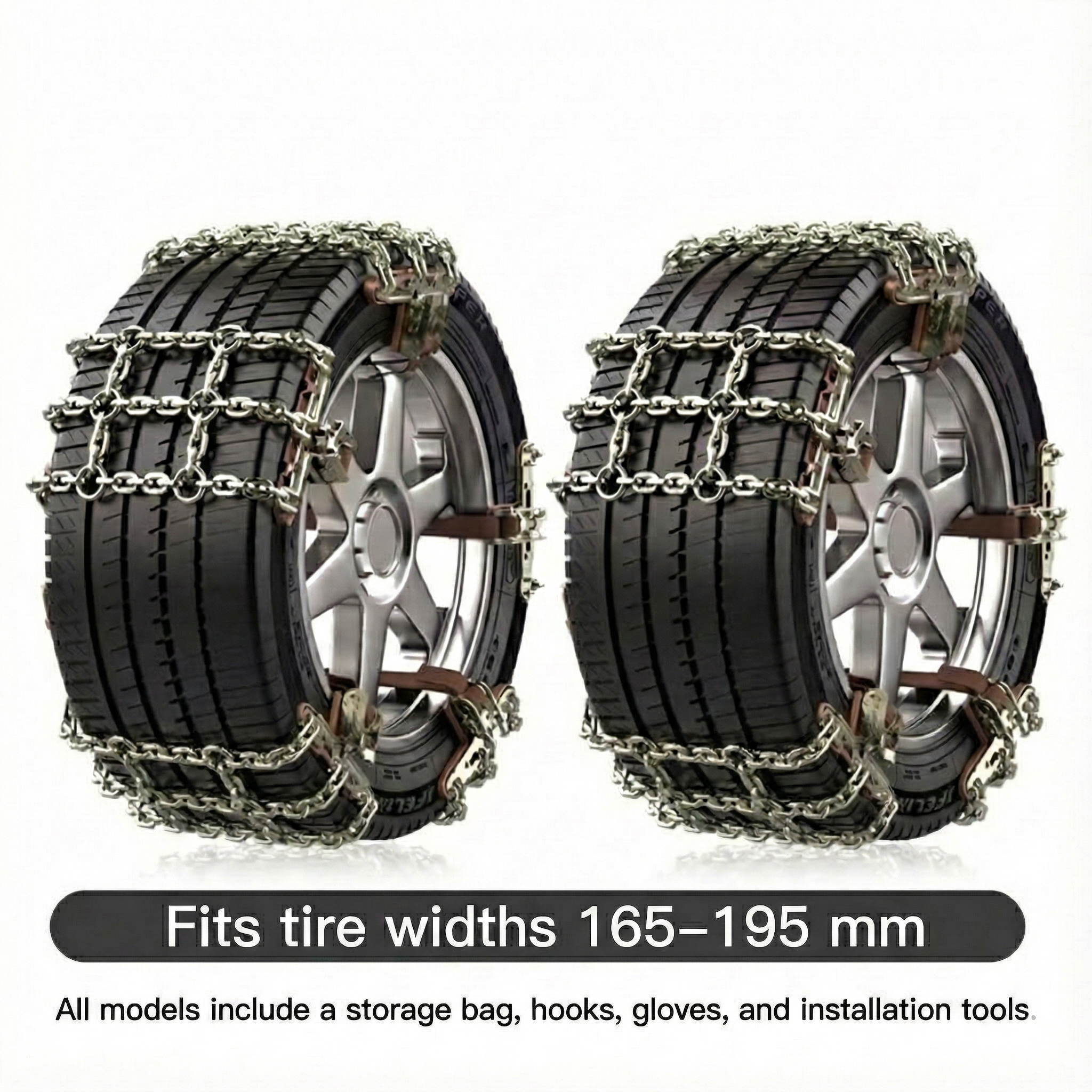 Traction Set for Snow - Universal Car Tire Chains with Easy Installation