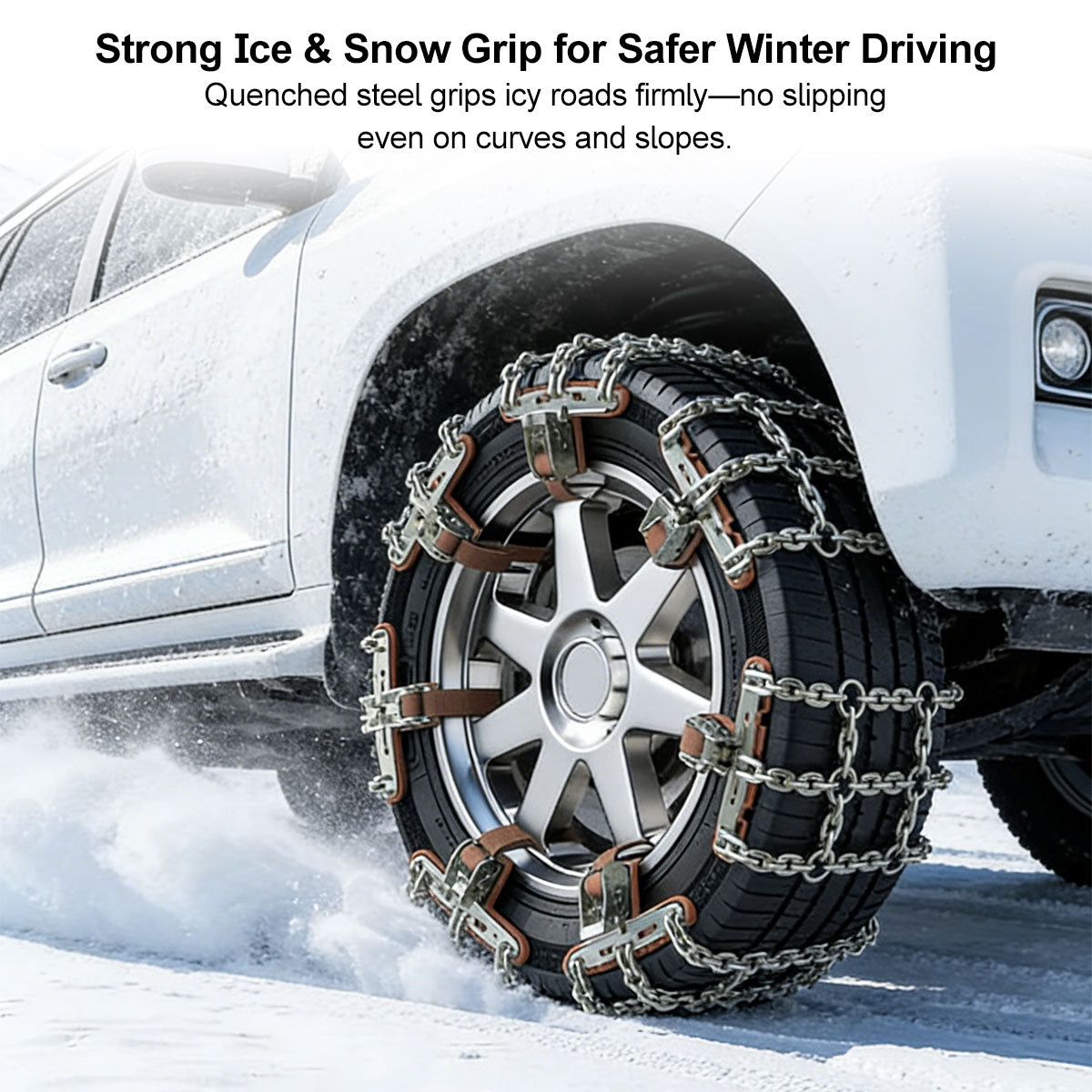 Traction Set for Snow - Universal Car Tire Chains with Easy Installation