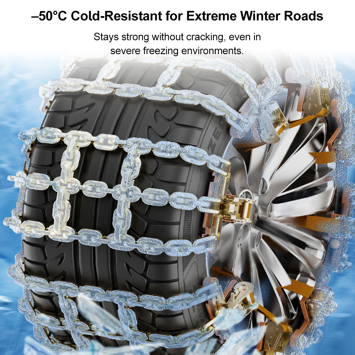 Traction Set for Snow - Universal Car Tire Chains with Easy Installation