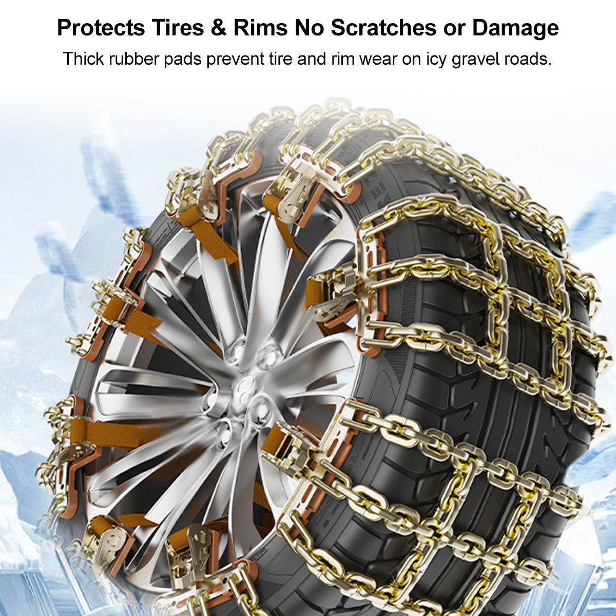 Traction Set for Snow - Universal Car Tire Chains with Easy Installation