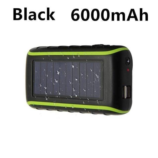 Solar Power Bank with Hand Crank and Flashlight – USB Compatible