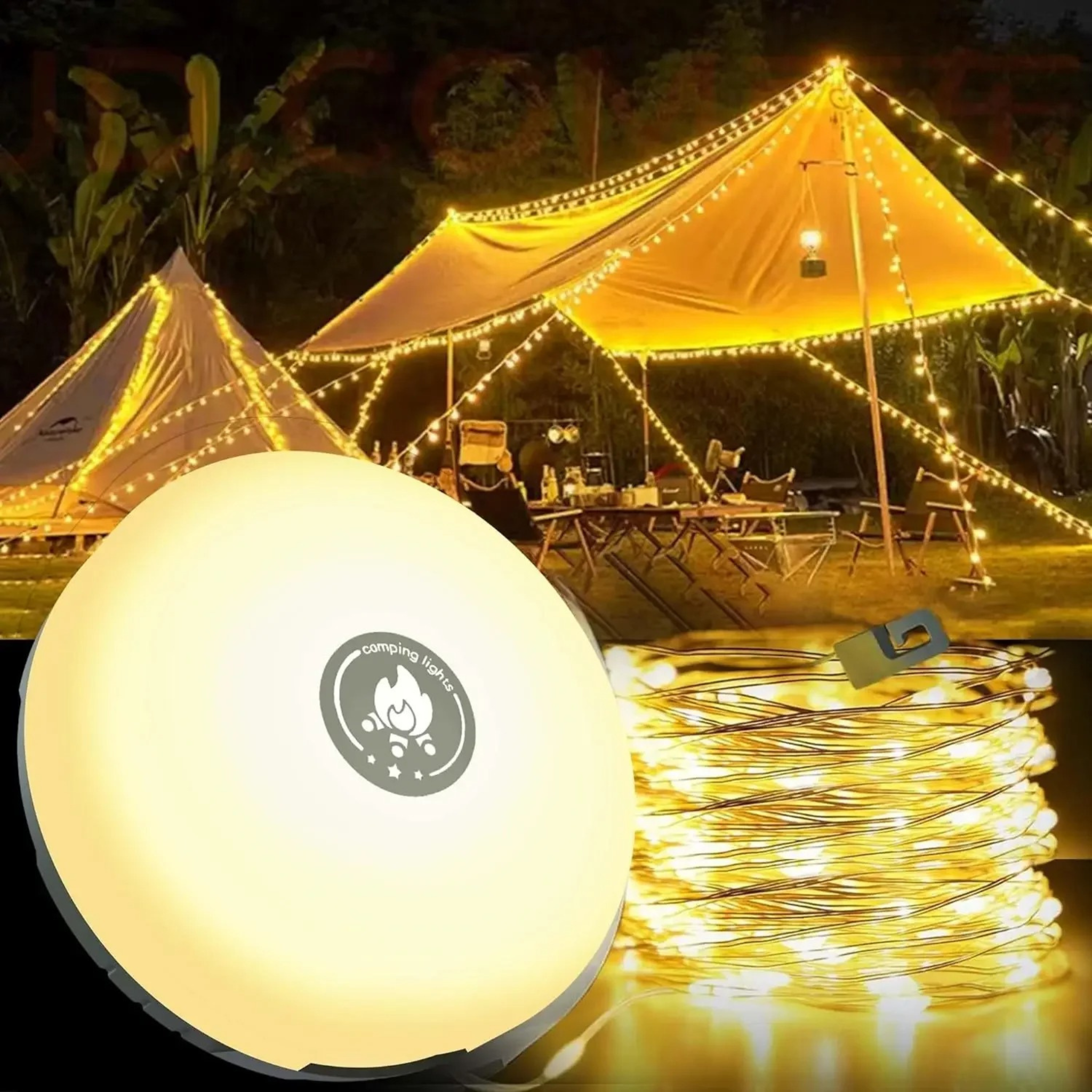Bright Rechargeable String Lights for Camping with USB
