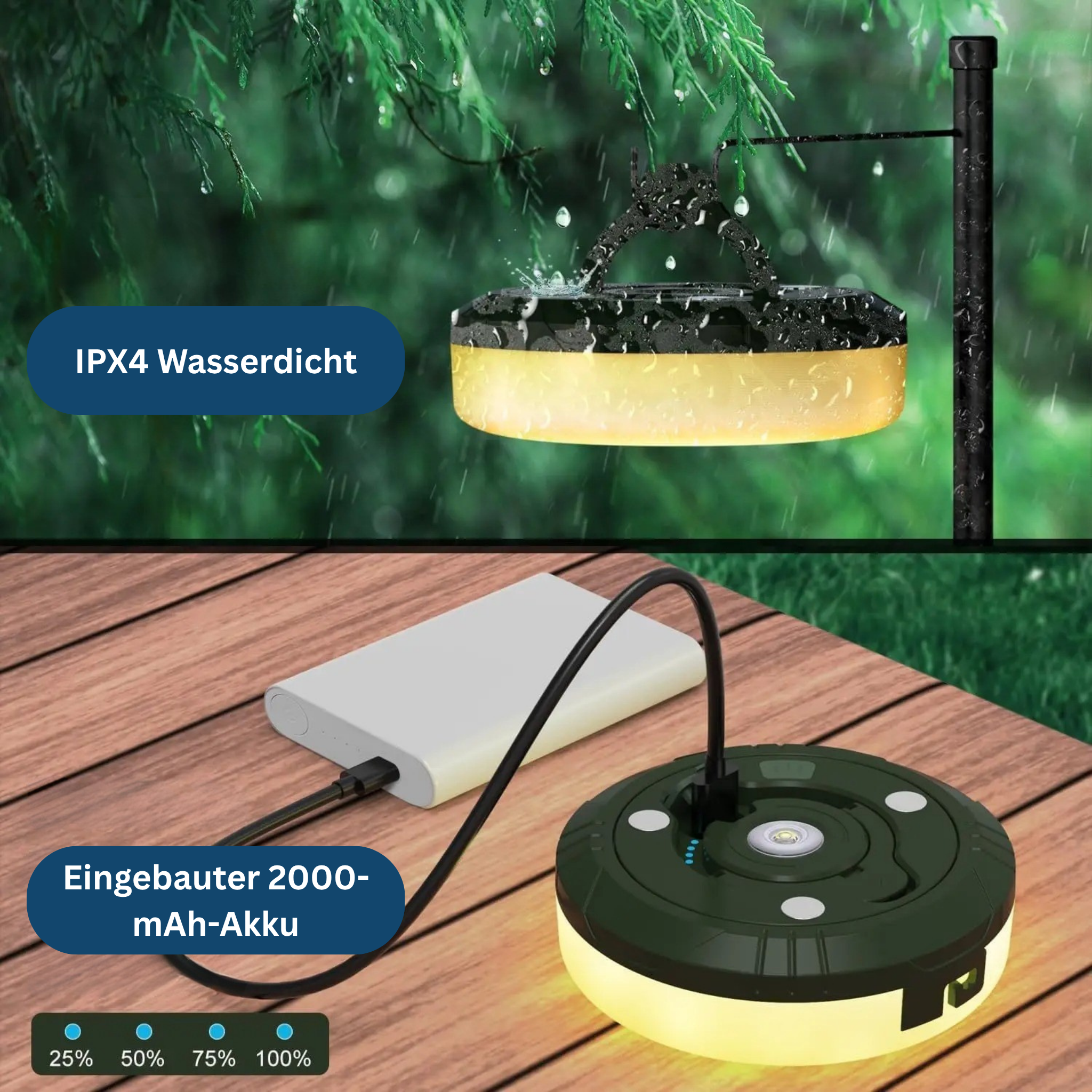 Bright Rechargeable String Lights for Camping with USB