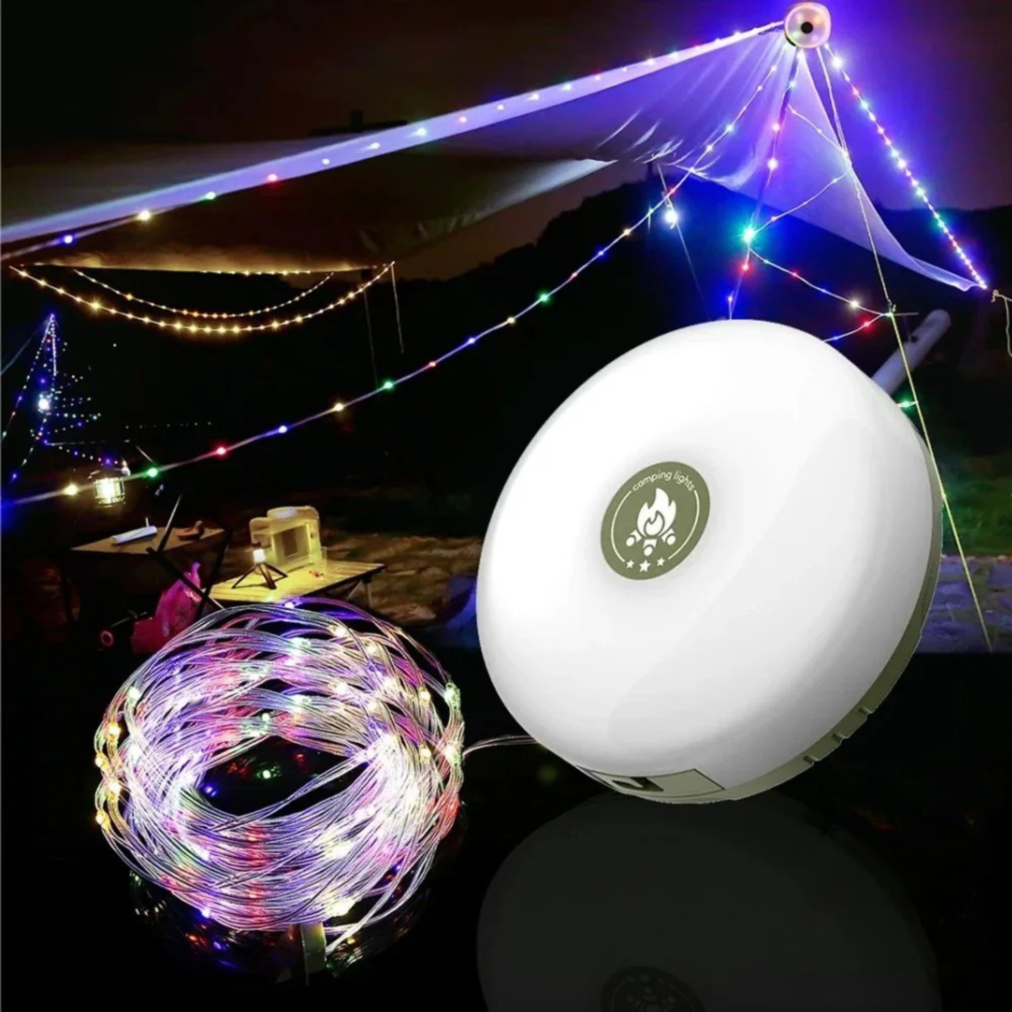 Bright Rechargeable String Lights for Camping with USB