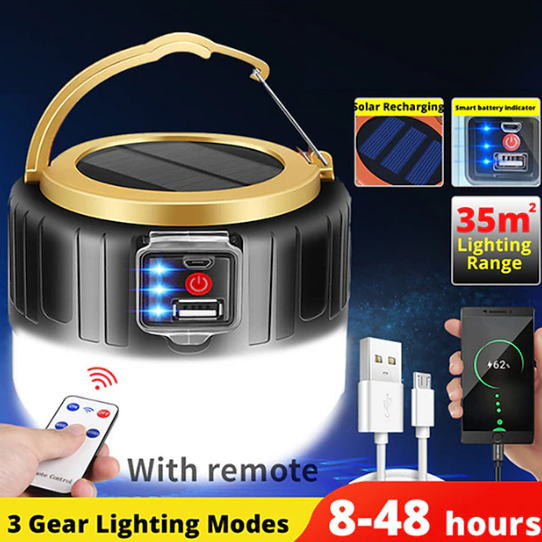 Remote-Controlled Solar-Powered Lantern for Camping Tents