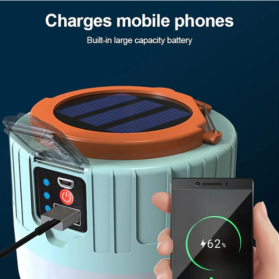 Remote-Controlled Solar-Powered Lantern for Camping Tents
