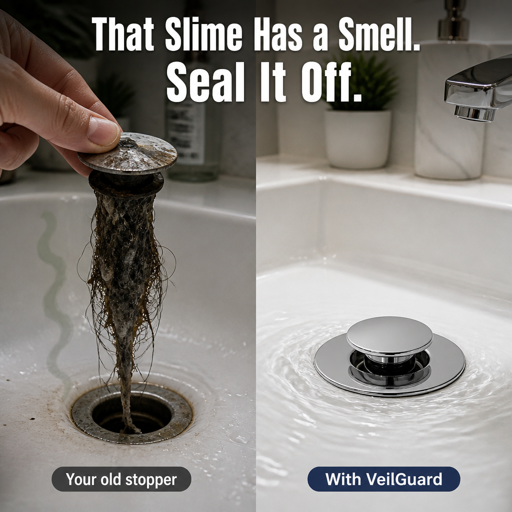 VeilGuard™ — Catch Hair, Seal Out Drain Smell & Save Every Lost Ring