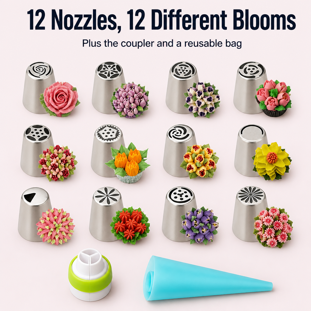 PetalCraft™ — Pipe a Full Bouquet of Frosting Flowers in One Squeeze