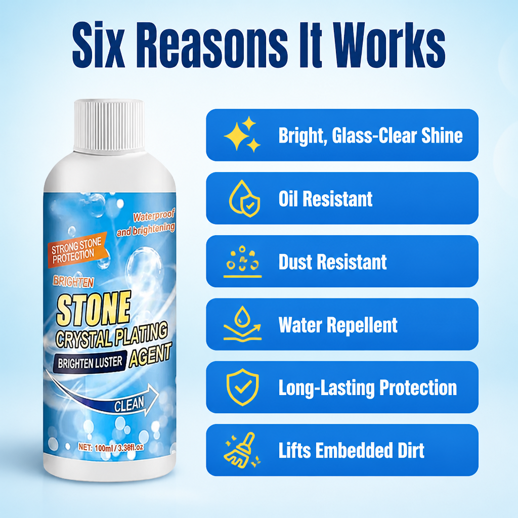 StoneLustre™ — Wipe Dull, Grimy Stone Back to a Bright, Water-Resistant Shine