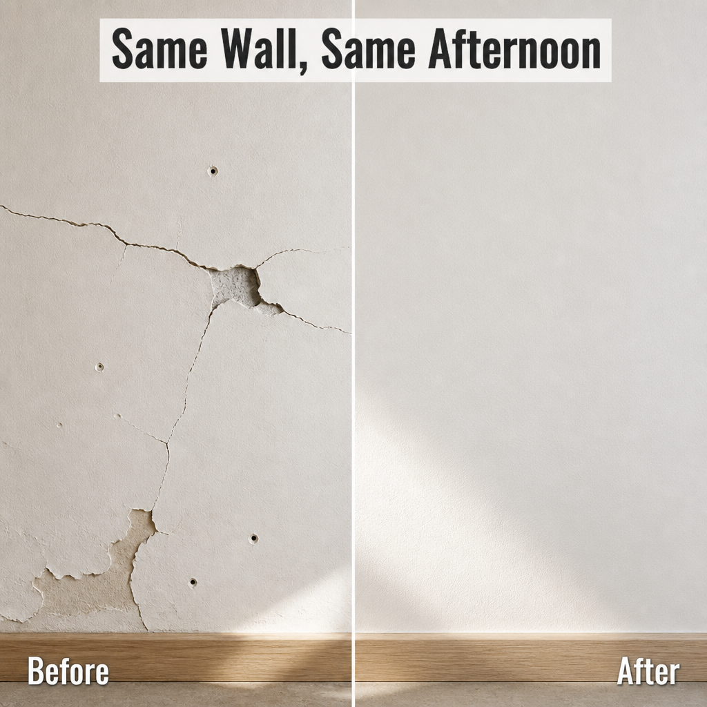 VividPatch™ — Fill, Smooth & Paint Over Wall Damage in One Afternoon
