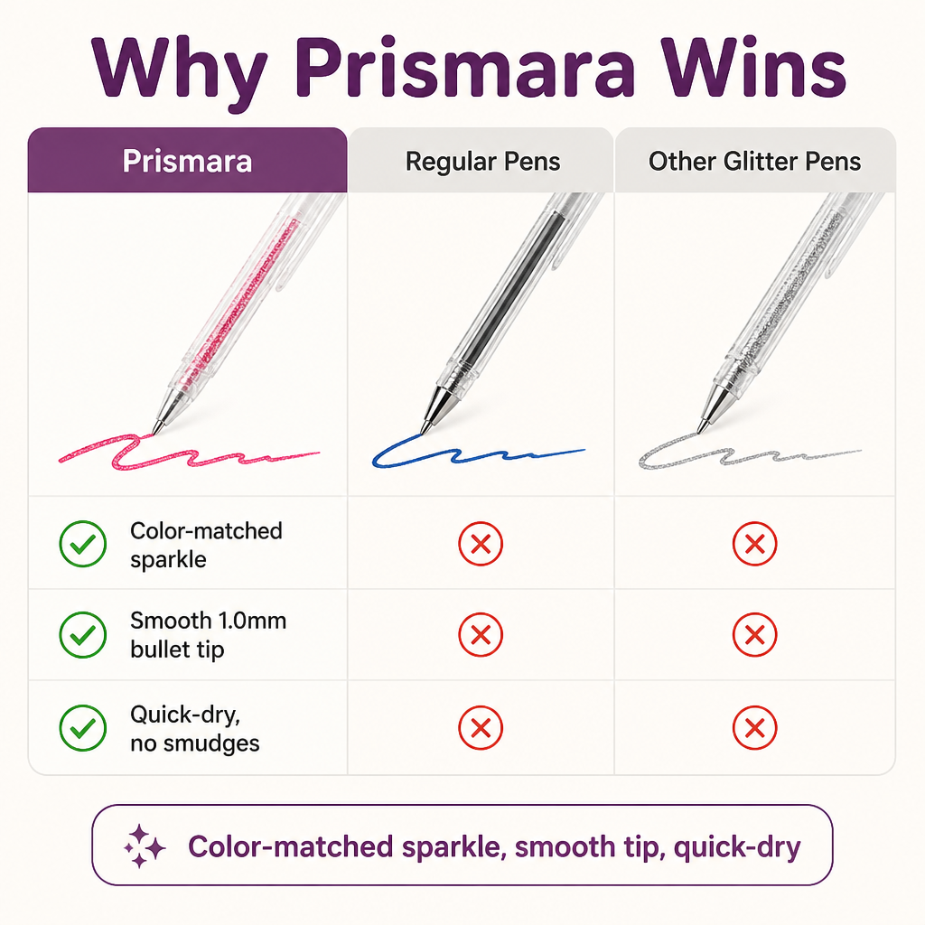Prismara™ — Write & Color in Sequin-Bright Shades That Never Smear or Skip