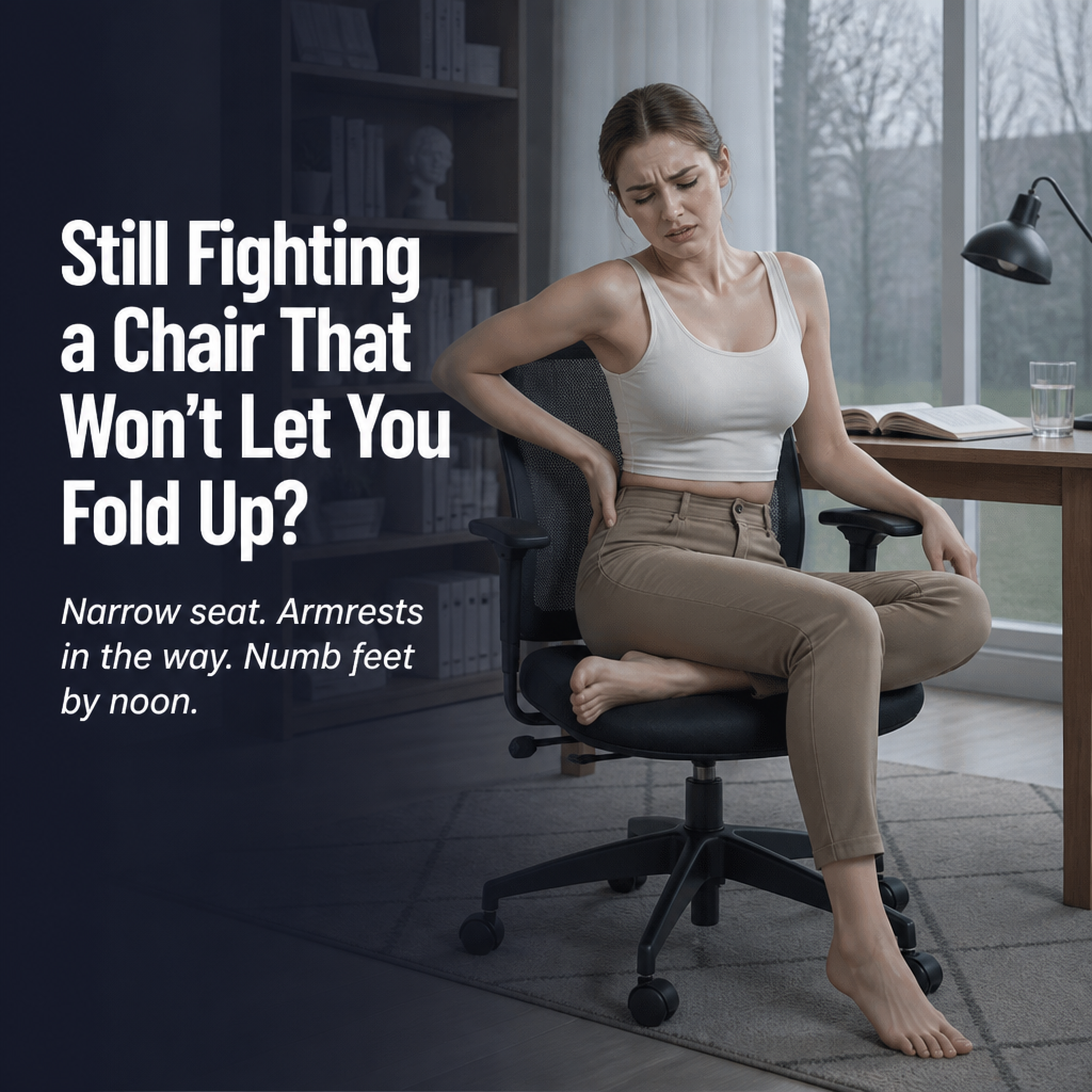 RevitaSeat™ — Sit Cross-Legged at Your Desk Without Crushing Your Hips
